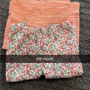 Floral and Striped Baby leggings Set